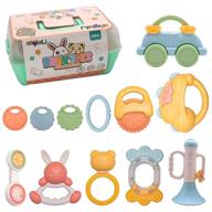 👶 magic4u baby rattle teething toys: soft teethers for infants 0-12 months | 12 pcs with storage box | early educational gifts for newborns logo