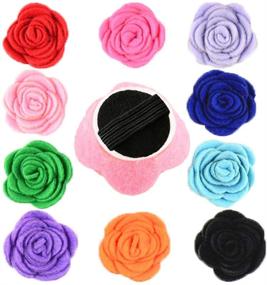 img 3 attached to 🌸 JpGdn 12pcs 1.6" Rose Small Dogs Collar Bows Flowers - Stylish Party Decor for Doggy Cats, Weddings, and Birthdays