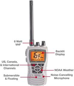 img 2 attached to 📻 Cobra MR HH350W FLT Handheld Floating VHF Radio – Submersible, 6 Watt, LCD Display, Noise Cancelling Mic