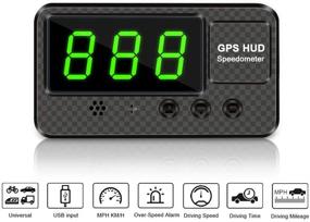 img 4 attached to 🚙 VJOYCAR C60s Универсальный цифровой GPS-спидометр для автомобиля HUD Head Up Display с предупреждением о скорости в милях в час и сигналом усталости водителя - совместим с любыми автомобилями, грузовиками, мотоциклами, квадроциклами, внедорожниками, пикапами, скутерами и гольф-картами