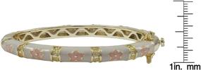 img 2 attached to 🌸 Ivy and Max: Gold Finish White Enamel Bangle Bracelet with Pink Flowers - Perfect for Girls