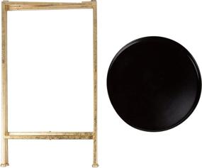 img 2 attached to 🌟 Stylish and Functional Kate and Laurel Celia Round Metal Foldable Tray Accent Table, Black with Gold Base