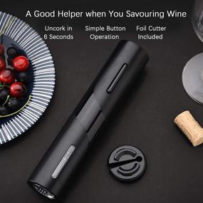 img 3 attached to 🍷 Lesucte Electric Wine Opener: One-Click Button Reusable Corkscrew Opener with Foil Cutter – Effortlessly Open Wine Bottles in Seconds