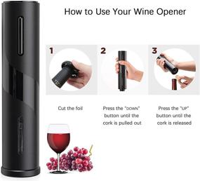 img 1 attached to 🍷 Lesucte Electric Wine Opener: One-Click Button Reusable Corkscrew Opener with Foil Cutter – Effortlessly Open Wine Bottles in Seconds