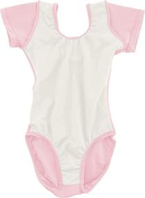 img 2 attached to 🩰 Cotton Short Sleeve Ballet Leotard for Girls Ages 2-10 by Dancina