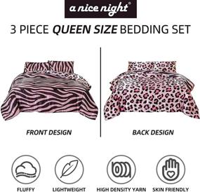 img 1 attached to 🐆 A Nice Night Leopard & Zebra Printed Comforter All-Season Bed Set, Silky Soft Luxury Microfiber Bedding (Pink, Queen) - Lightweight & Sexy