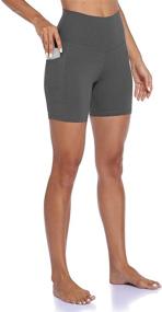 img 4 attached to Colorfulkoala Women's High Waisted Biker Shorts with Pockets: 6" Inseam Workout & Yoga Tights - Find Quality and Comfort!