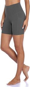 img 3 attached to Colorfulkoala Women's High Waisted Biker Shorts with Pockets: 6" Inseam Workout & Yoga Tights - Find Quality and Comfort!