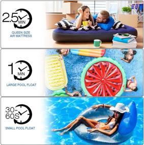 img 2 attached to 💨 High-Performance KERUITA Electric Air Pump: Inflate Pool Inflatables, Air Mattresses, and More with 110V AC/12V DC Power – Includes 3 Nozzles - Black