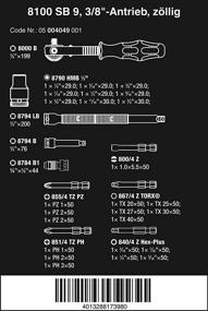 img 3 attached to 🛠️ 8100 SB 9 Zyklop Speed-набор головок: универсальный набор с приводом 3/8 дюйма для эффективного замера дюймов.