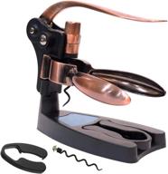 premium wine bottle opener corkscrew set with stand and foil cutter - 🍷 stylish wine bar accessory in gift box – lever cork wine opener in bronze finish логотип