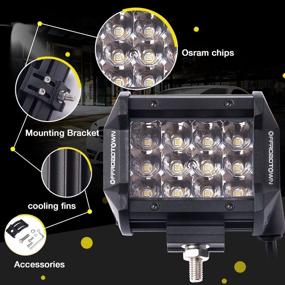 img 2 attached to OFFROADTOWN LED Pods: 4'' 72W Triple Row Spot Beam Cube Work Light - Waterproof Driving Light for Off Road, UTV, Truck, ATV, SUV, Jeep - 2 Years Warranty