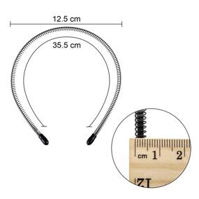 img 3 attached to 🏽 Пакет из 3-х унисексовых ободков для волос: стильный нескользящий металлический ободок для мужчин и женщин - черный спортивный головной убор модного дизайна (маленькая пружина)