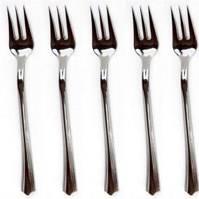 img 4 attached to 🍽️ Premium 200 Mini Plastic Tasting Forks - Stainless Steel Finished Silver Appetizer Forks for Desserts, Cocktail, Cake, Fruit - Ideal for Wedding Party & Petite Events - Disposable Three Prong Forks