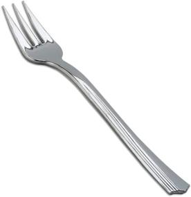 img 3 attached to 🍽️ Premium 200 Mini Plastic Tasting Forks - Stainless Steel Finished Silver Appetizer Forks for Desserts, Cocktail, Cake, Fruit - Ideal for Wedding Party & Petite Events - Disposable Three Prong Forks