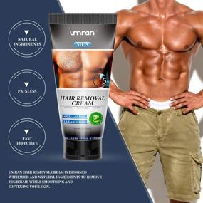 img 2 attached to 🧴 UMRAN Professional Hair Removal Cream, Fast & Effective Depilatory Cream for Men, Aloe Vera Infused Hair Remover, Gentle Skin-friendly Hair Removal for Men and Women - 5.08 oz