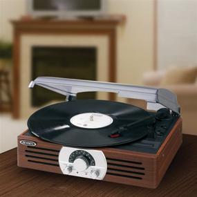 img 1 attached to 🎵 Jensen JTA-222 3-Speed Turntable with Portable Case: A Perfect Blend of Style and Functionality