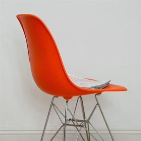 img 2 attached to 🍊 Mod Made Mid Century Modern Paris Tower Side Chair Dining Set - Vibrant Orange (Set of 2)