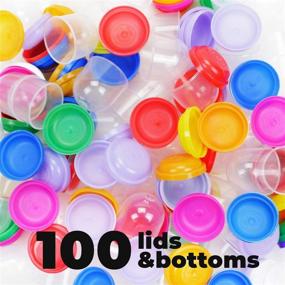 img 2 attached to 🌰 Small Clear-Colored Acorn Capsules - 100-Piece Empty Toy Capsules - 1.1 Inch Frosty Capsules for Vending Machines - 8 Colors Plastic Capsules for Toys - 28mm Prize Machine Capsules - Compact Colored Containers