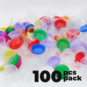 img 3 attached to 🌰 Small Clear-Colored Acorn Capsules - 100-Piece Empty Toy Capsules - 1.1 Inch Frosty Capsules for Vending Machines - 8 Colors Plastic Capsules for Toys - 28mm Prize Machine Capsules - Compact Colored Containers