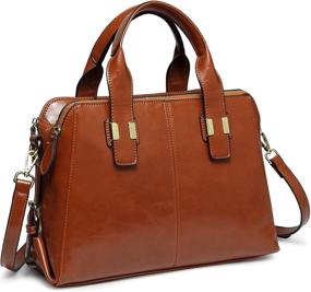 img 4 attached to VASCHY Leather Burgundy Handbags & Wallets with Multiple Compartments for Women