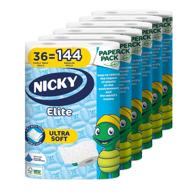 🧻 nicky elite bath tissue: ultra soft mega rolls, plastic-free packaging, fsc certified paper logo