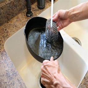 img 1 attached to 🍳 Hulless Chainmail Scrubber: Efficient 8x6 Inch Stainless Steel Cast Iron Cleaner for Various Cookware - Anti-Rust, Durable, and Convenient Hanging Ring Included