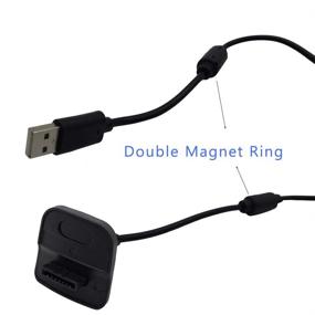 img 1 attached to 🎮 Black 2-Pack Charging Cable for Xbox 360 Wireless Game Controllers