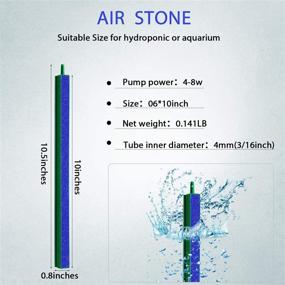 img 3 attached to Enhance Aquarium Oxygen and Water Movement with 4-Piece 10 Inch Hydroponic Fish Tank Air Stone Bars Bubble Diffusers