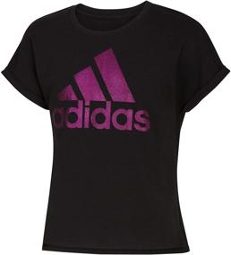 img 2 attached to 👚 Adidas X Большая пурпурная футболка с коротким рукавом для девочек: стильная одежда для активного образа жизни