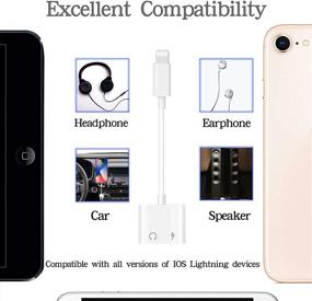 img 2 attached to 🎧 artmu 2 Pack Headphone Adapter for iPhone, [MFi Certified] - Lightning to 3.5mm AUX Audio + Charger Splitter Compatible with iPhone 12/11/XS/XR/X 8 7-T08