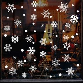 img 3 attached to 🎄 Enhance Your Christmas Décor with 9-Sheet Snowflakes Decals - Xmas Window Clings, Stickers & Ornaments