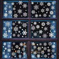 🎄 enhance your christmas décor with 9-sheet snowflakes decals - xmas window clings, stickers & ornaments logo