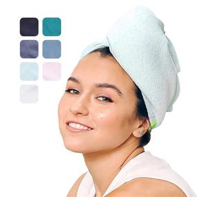 img 4 attached to 🌊 AQUIS Original Hair Turban - Efficient Microfiber Hair Drying, Hands-Free, Sea Glass (10 x 29 Inches)
