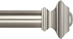 img 4 attached to 🪟 Satin Nickel Square Design Drapery Treatment Window Curtain Rod by Ivilon - Adjustable 28-48 Inch Length