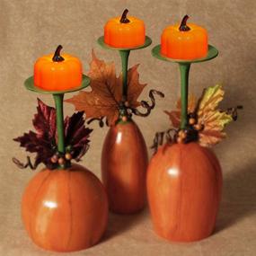 img 1 attached to 🎃 18-Pack Pumpkin Tea Lights: Best Thanksgiving Candle Decoration for Home and Tables