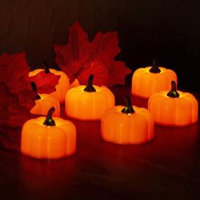 img 3 attached to 🎃 18-Pack Pumpkin Tea Lights: Best Thanksgiving Candle Decoration for Home and Tables