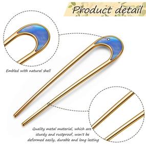 img 1 attached to 🎀 Stylish 8-Piece Vintage Hair Accessories Set: Metal U-Shaped Hair Pins, Fork Sticks, Chignon Pins, and Chopsticks for Women and Girls