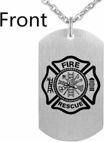 img 2 attached to Firefighter Brushed Pendant Necklace Gift