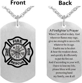 img 3 attached to Firefighter Brushed Pendant Necklace Gift