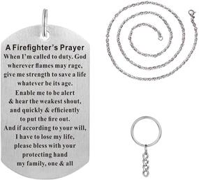 img 1 attached to Firefighter Brushed Pendant Necklace Gift