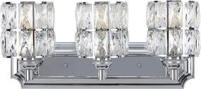 img 3 attached to Doraimi 3-Light Crystal Wall Sconce with Chrome Finish - Modern, Concise Style Fixture, Crystal Plate Metal Shade - Ideal for Bathroom, Crystal Light Fixtures, and More.