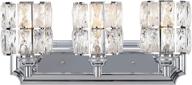 doraimi 3-light crystal wall sconce with chrome finish - modern, concise style fixture, crystal plate metal shade - ideal for bathroom, crystal light fixtures, and more. логотип