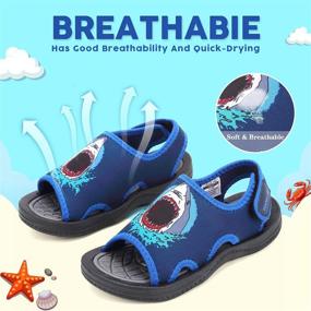 img 3 attached to 🦖 Fun Dinosaur Design! Quick Dry Kids Sandals - Size 24 - Boys' Shoes in Sandals
