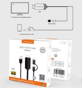 img 2 attached to 🔌 2-in-1 USB Type C/Micro USB MHL to HDMI Cable 6ft Converter 1080P HD HDTV Mirroring & Charging Cable for Android Devices - Black