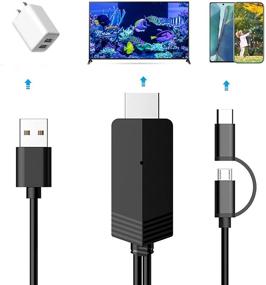 img 4 attached to 🔌 2-in-1 USB Type C/Micro USB MHL to HDMI Cable 6ft Converter 1080P HD HDTV Mirroring & Charging Cable for Android Devices - Black