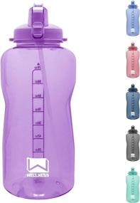 img 4 attached to 💪 Wellness 1 Gallon (128oz) Sports Water Bottle with Purple Straw Lid and Convenient Carry Handle