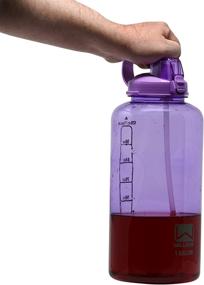 img 1 attached to 💪 Wellness 1 Gallon (128oz) Sports Water Bottle with Purple Straw Lid and Convenient Carry Handle