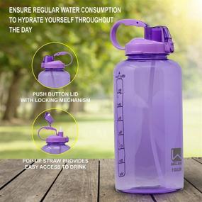 img 3 attached to 💪 Wellness 1 Gallon (128oz) Sports Water Bottle with Purple Straw Lid and Convenient Carry Handle