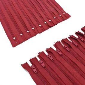 img 2 attached to 🍷 Pack of 60 Wine Red 12-Inch Nylon Coil Zippers for Tailor Sewing Crafts